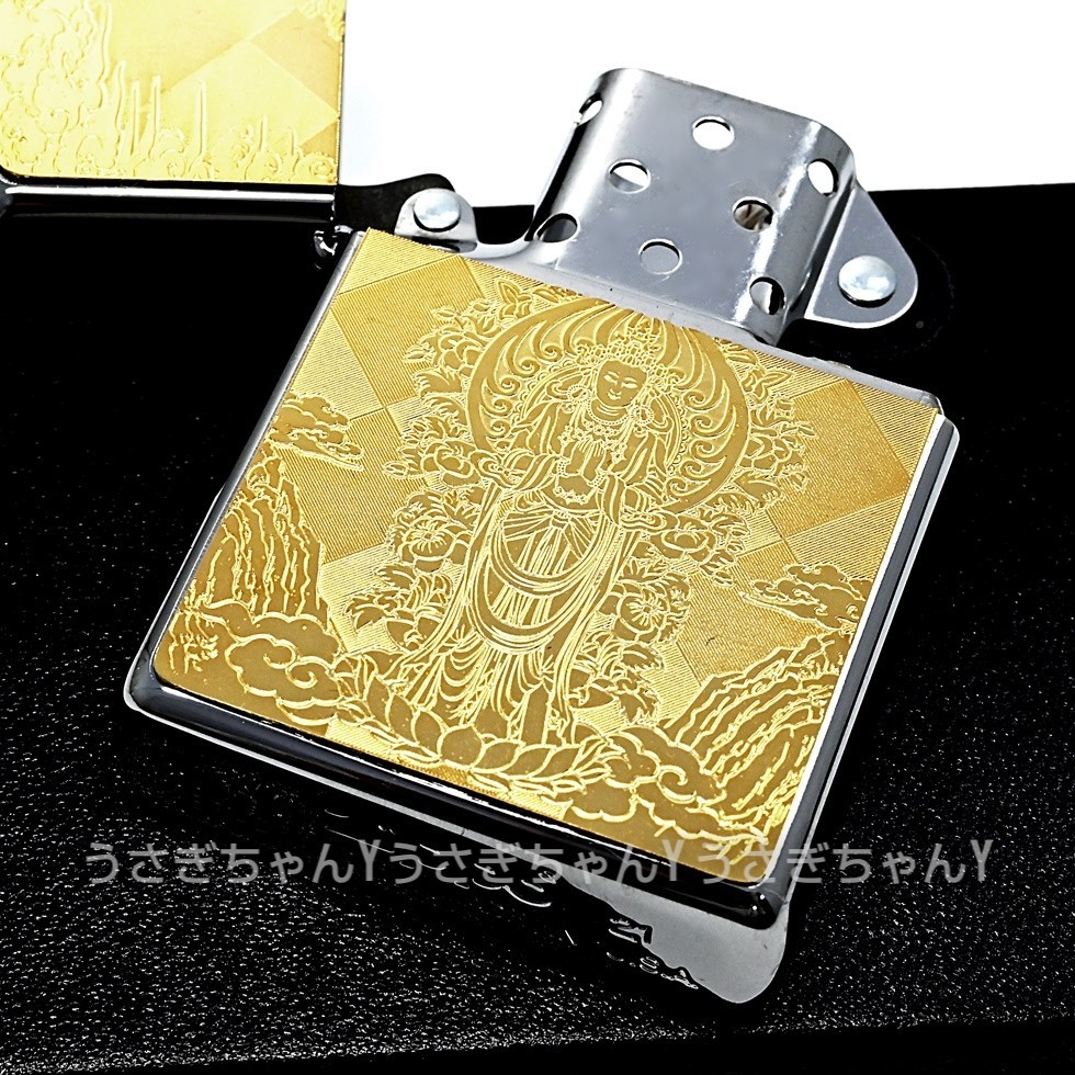 zippo☆Gold Metal plate☆聖観世音菩薩☆ジッポ ライター_画像2