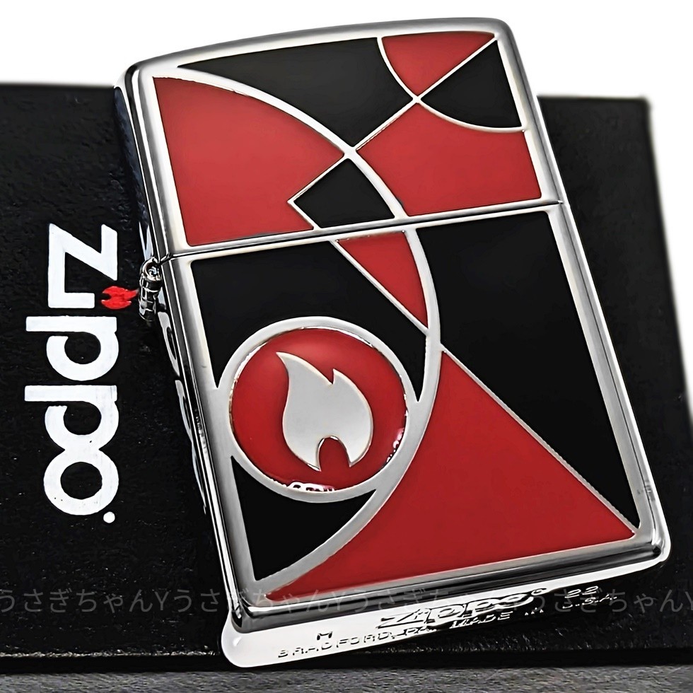 zippo☆アール・デコ☆フレイムアイコン☆ブラック＆レッド☆ジッポ ライター_画像4