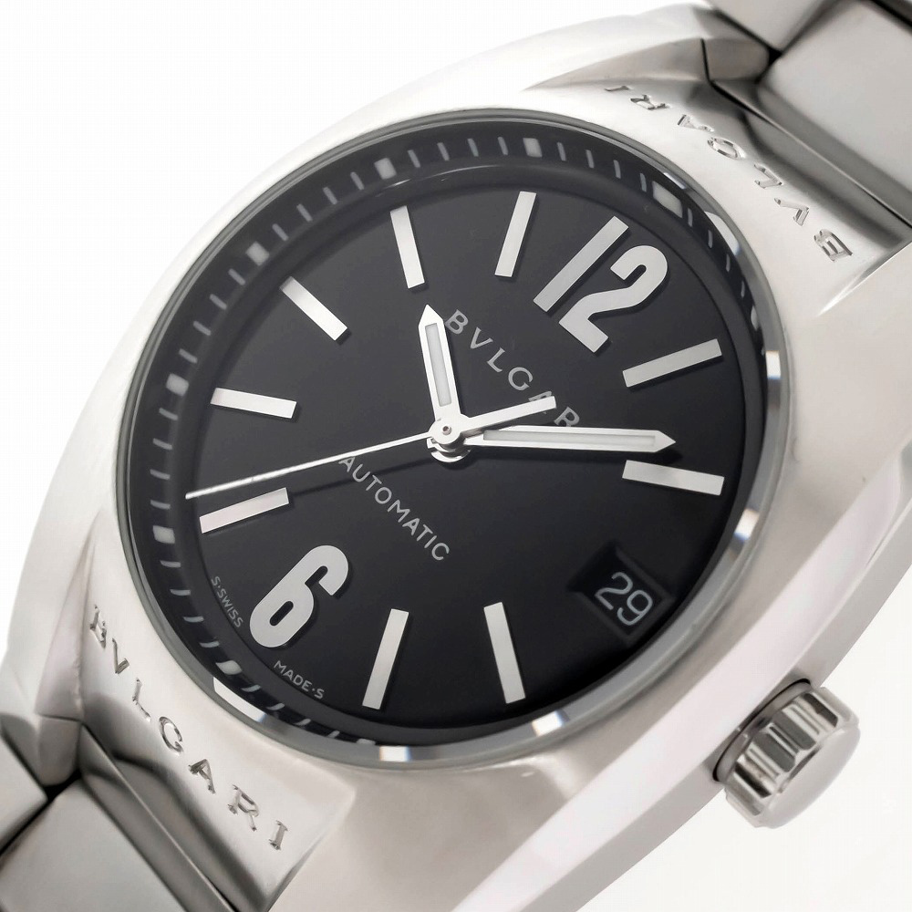 【名東】ブルガリ エルゴン EG35BSSD 黒文字盤 SS 腕時計 ボーイズ 自動巻き 男 女 国内正規品_画像8