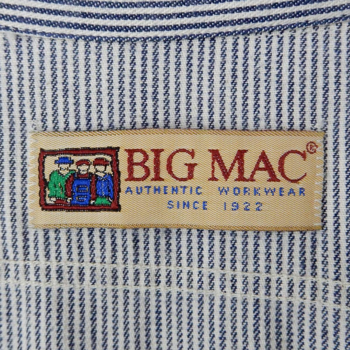 BIG MAC Hickory Stripe Shirts 1990s L SHIRT23092 ビッグマック ヒッコリーストライプ シャツ 1990年代 アメリカ製_画像7