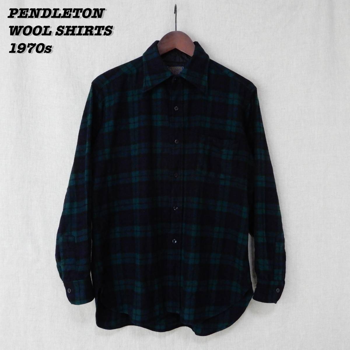 激安価格の 1970s Shirts Wool PENDLETON L ブラックウォッチ