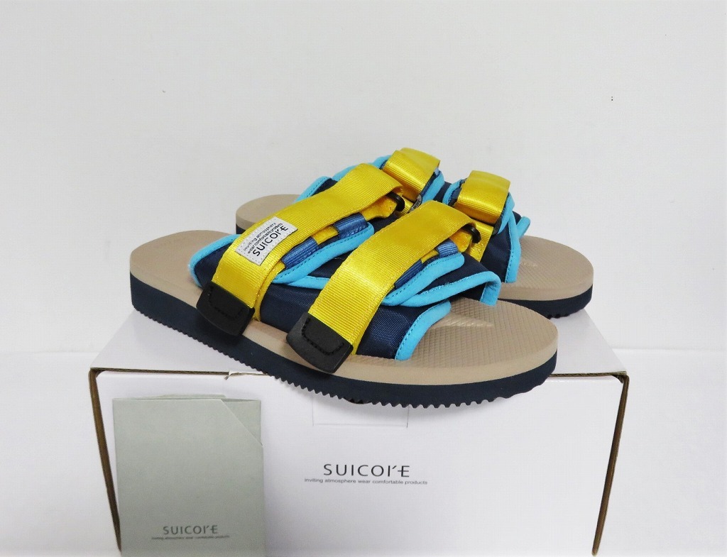 送料無料 定価1.7万 新品 suicoke MOTO-Cab 6 イエロー ネイビー 24 レディース スイコック サンダル_画像1