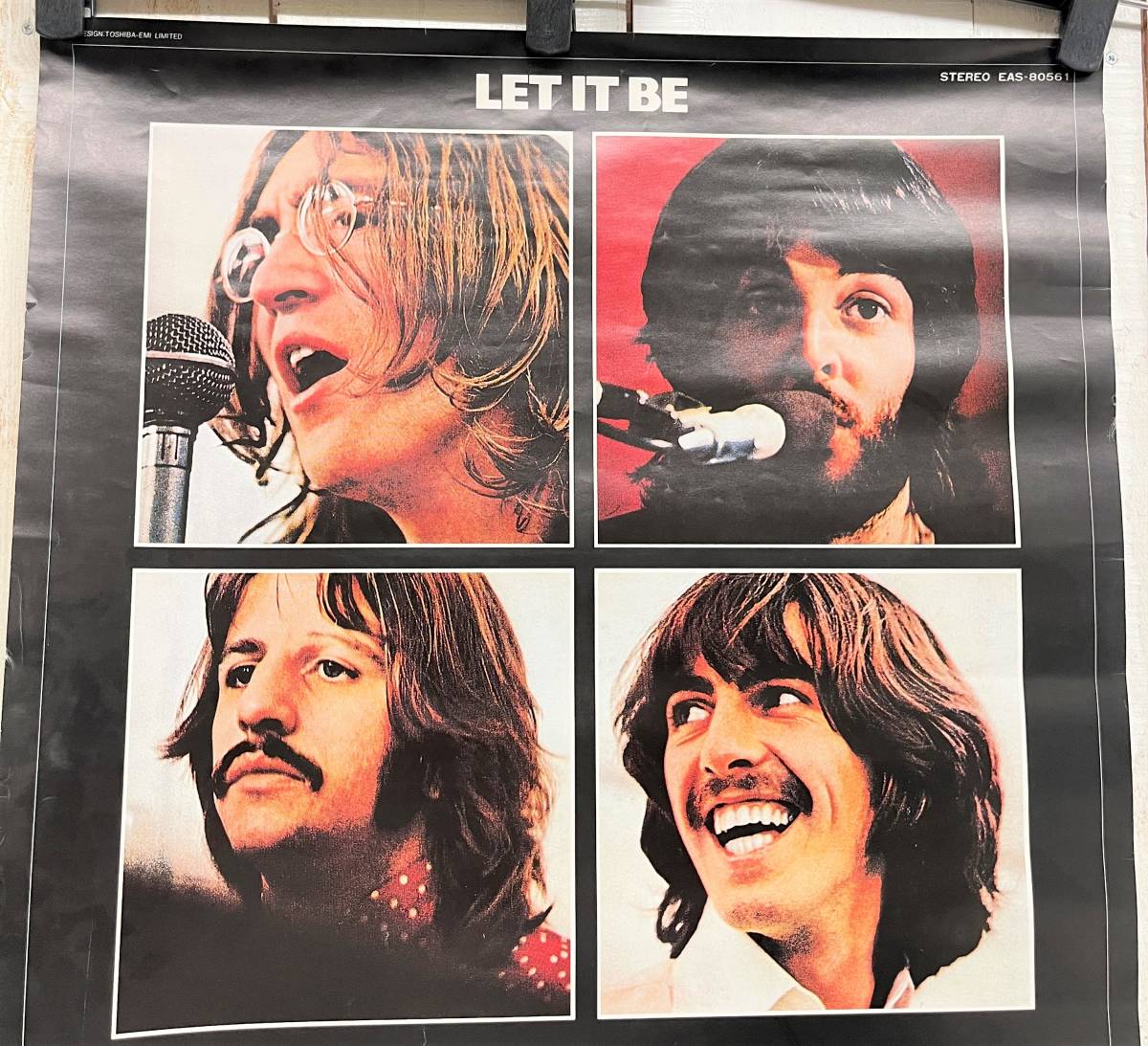 当時物 レトロ コレクション ＊THE BEATLES ビートルズ 朝日生命 ＊LET IT BE ALL YOU NEED IS LOVE ＊ポスター ジョンレノン リンゴスター_画像6