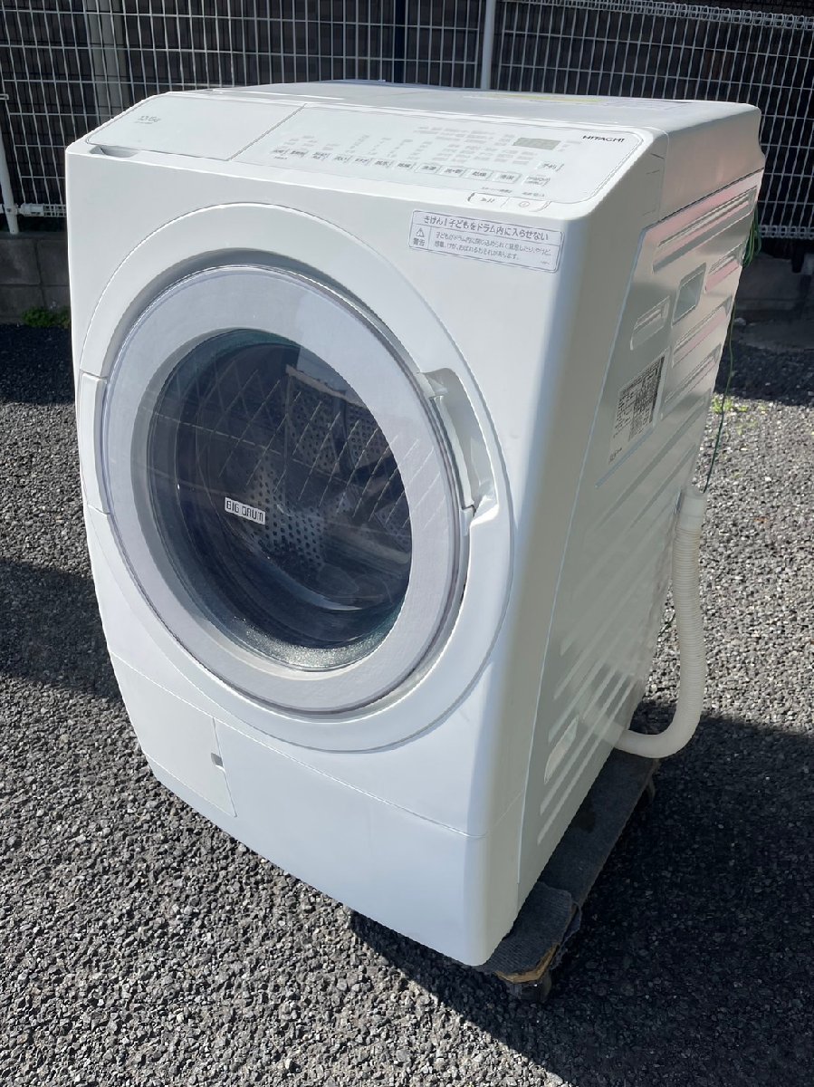 日立 ドラム式洗濯機 ホワイト BD-SV120HL-W [洗濯12.0kg /乾燥6.0kg /ヒーター乾燥(水冷・除湿タイプ) /左開き]  2022年製 美品