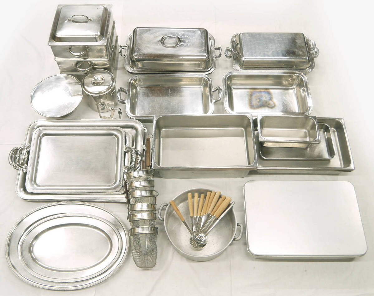 H330○ステンレス/アルミ製 大型 業務用 食器 調理器具等 57点セット