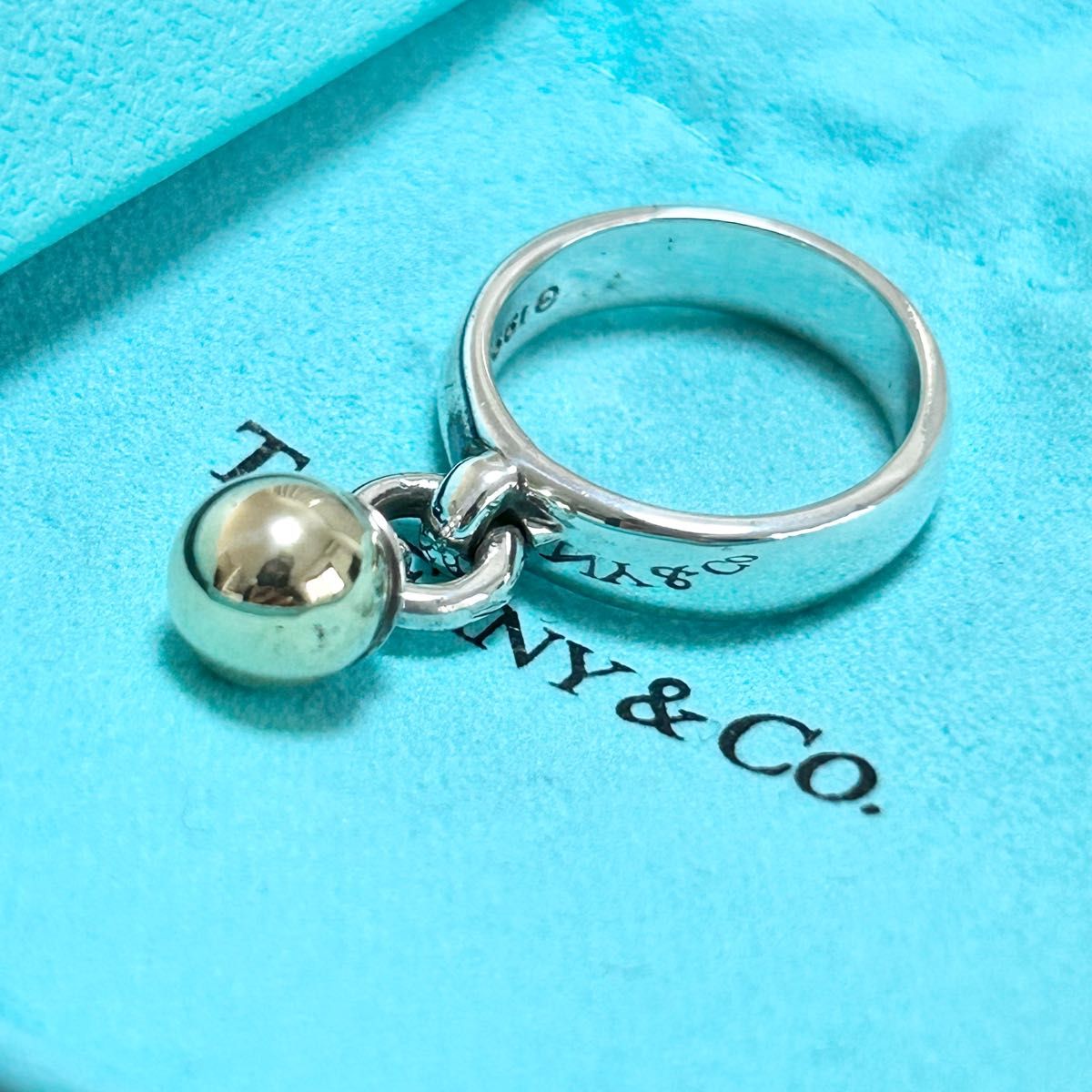 TIFFANY&Co. ティファニー　ダングル　ボール　リング　ドアノック　指輪　12号　Tiffany　925 750 k18