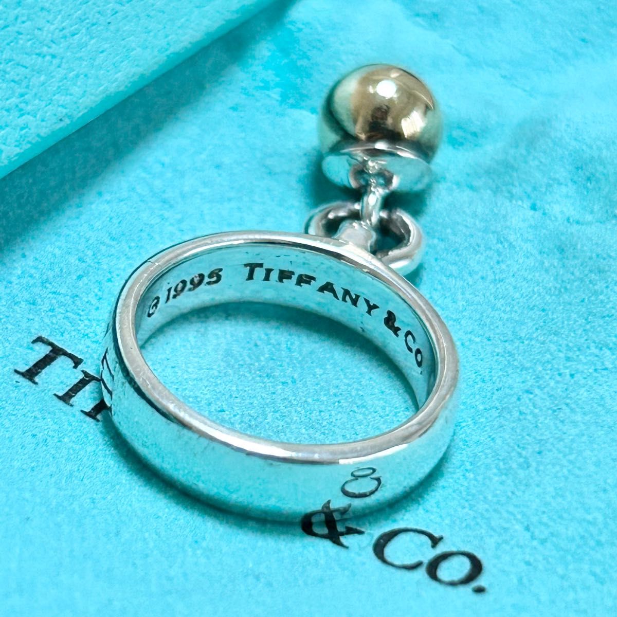 TIFFANY&Co. ティファニー　ダングル　ボール　リング　ドアノック　指輪　12号　Tiffany　925 750 k18