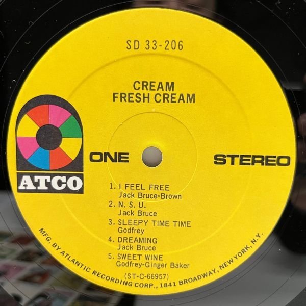 美盤!! US初期プレス CREAM Fresh Cream (ATCO SD 33-206) フレッシュ・クリーム 米盤 Eric Clapton, Jack Bruce, Ginger Baker_画像3