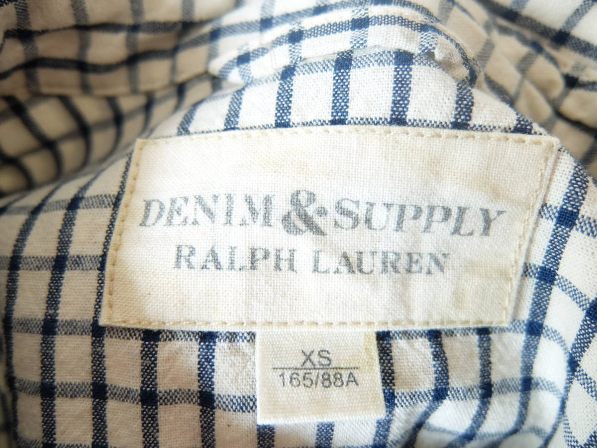 美品 Denim & Supply Ralph Lauren デニム&サプライ ラルフローレン グラフチェック 長袖シャツ XSサイズ 即決あり！_画像6