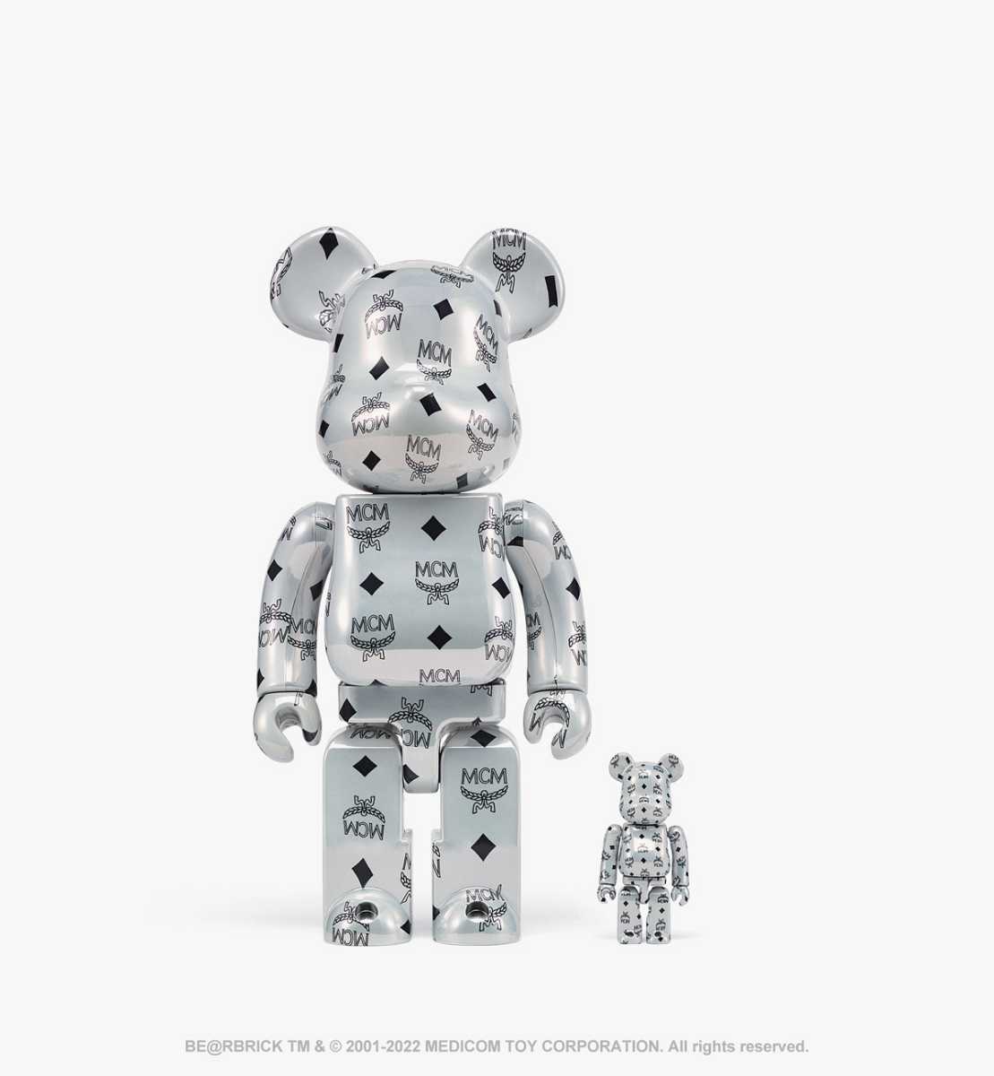 MCM x BE@RBRICK BE@RBRICK MCM WHITE CHROME Ver. 100％ & 400％_画像4