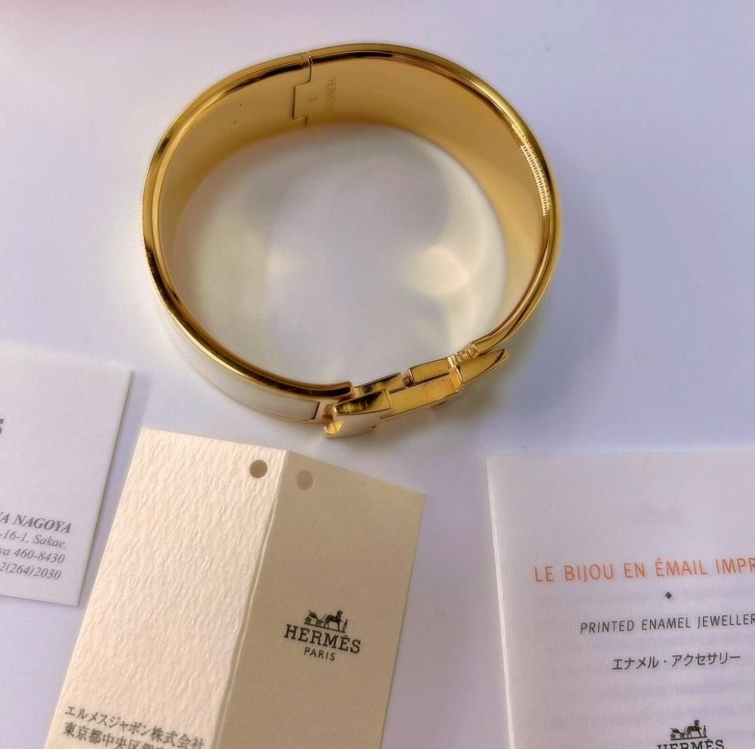 美品 エルメス 正規品 クリック クラック アッシュ ブレスレット | www