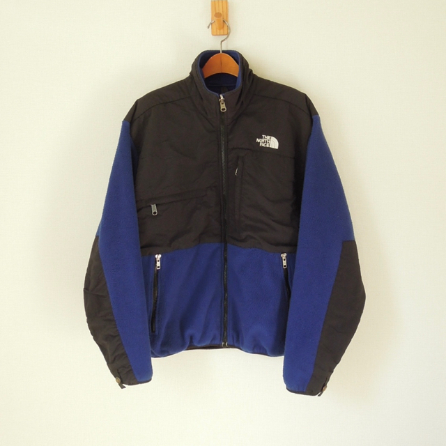 THE NORTH FACE フリース DENALI JACKET USA製 コバルトブルー×黒 S （w-0624）