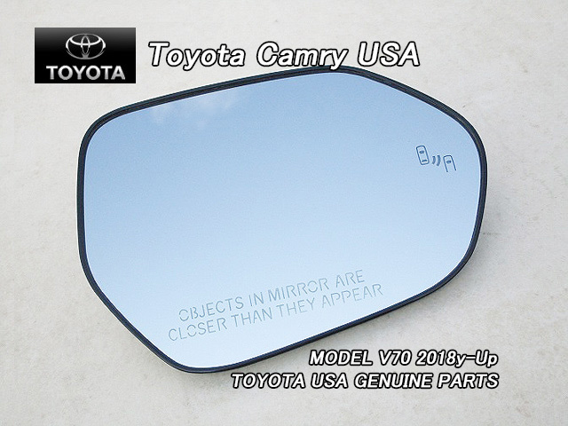  Camry XV70/TOYOTA/ Toyota CAMRY седан оригинальный US зеркало на двери стекло правая сторона (Heater&BSM)/USDM Северная Америка specification V70 серия AXVH70 американский HYBRID на английском языке знак входить стакан USA зеркальный 