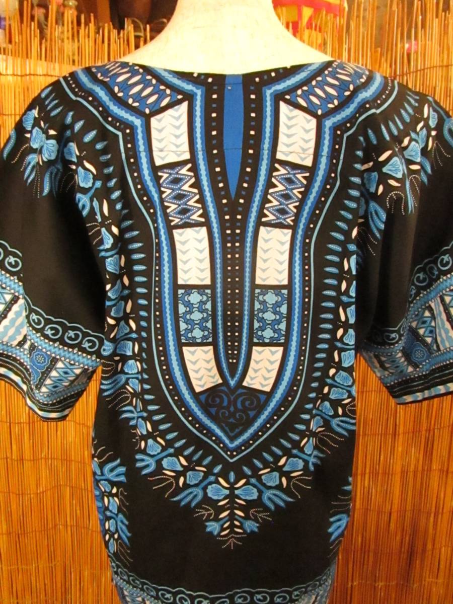 ⑬新品＊男女兼用＊小さめサイズ＊アフリカンプリント＊ダシキ＊ＤＡＳＨＩＫＩ＊Ｓ