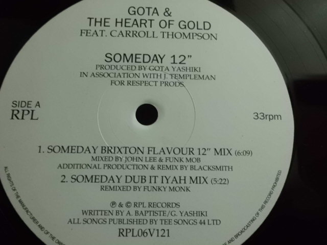 UK12' Gota & The Heart Of Gold Feat.Carroll Thompson/Someday-Brixton Flavour 12"Mix/Ian's Flute Mix _画像2