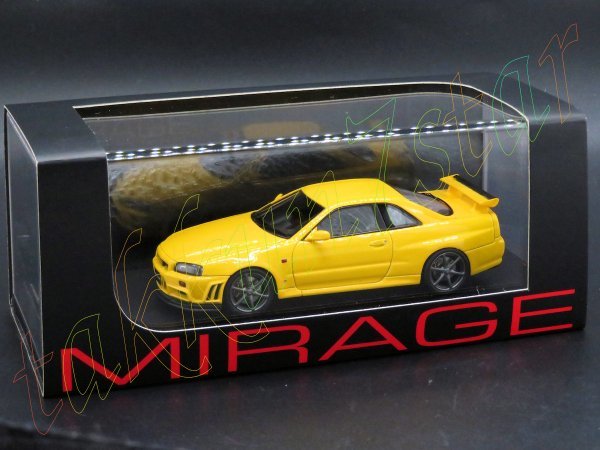 即決◆未展示,限定品◆1/43hpiミラージュMIRAGE日産NissanスカイラインSkyline GT-R BNR34 R34 V-specライトニングLightningイエローYellow