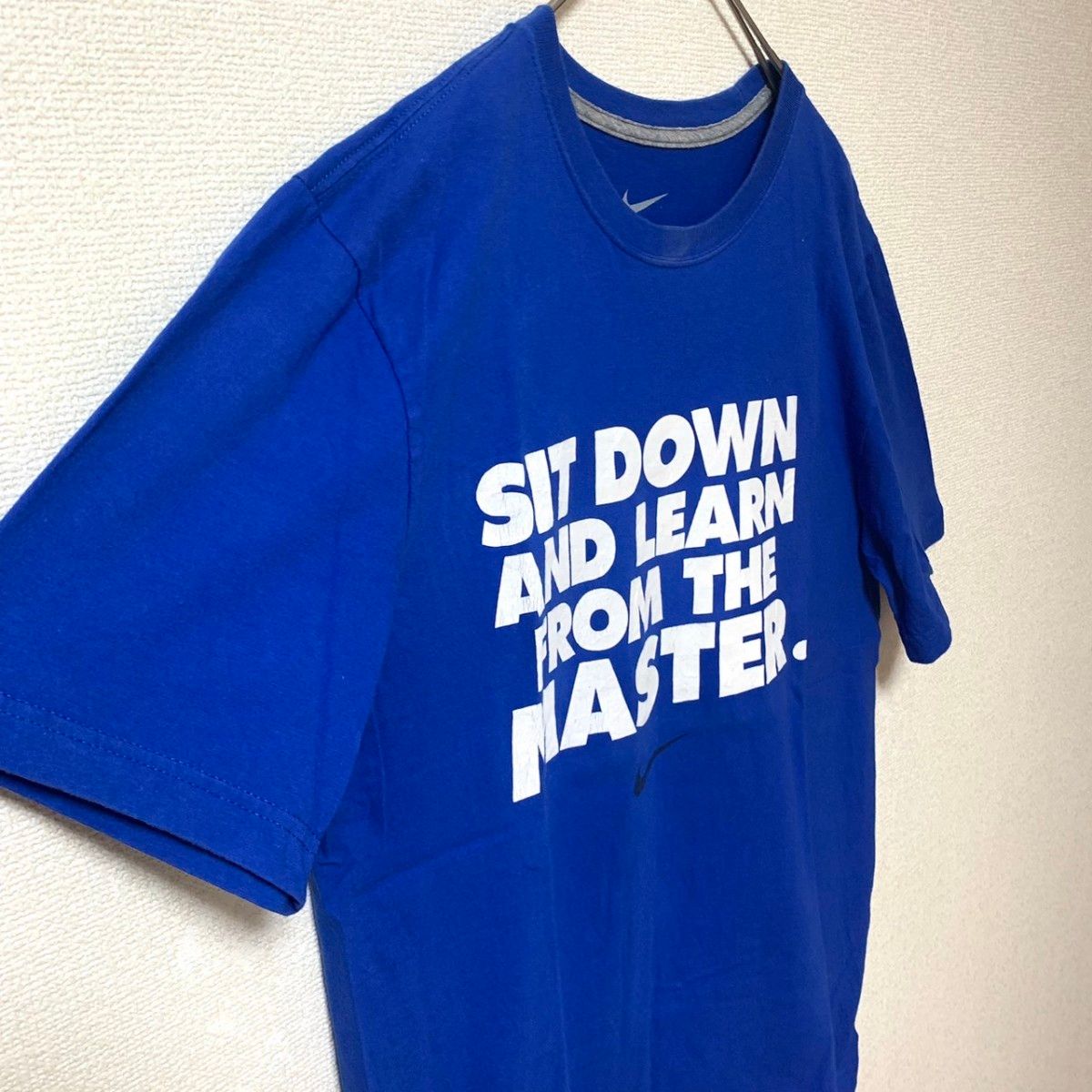 US古着 NIKE ナイキ 半袖Tシャツ 英字プリント ブルー ゆるだぼ L