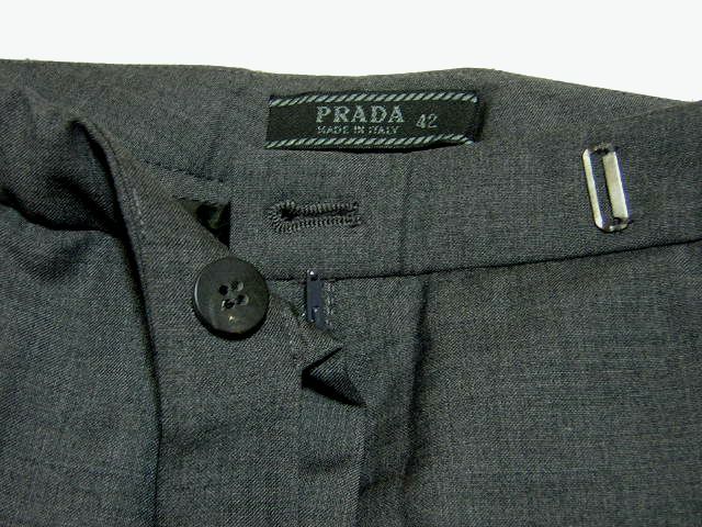  не использовался * Prada PRADA| шерсть 100% брюки 42 номер серый серия | Италия фирменный магазин покупка | долгосрочное хранение 