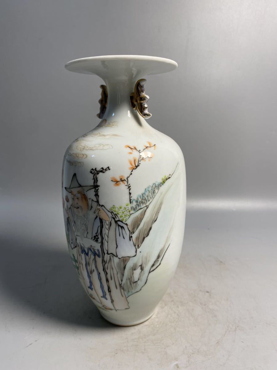 旧家蔵出 清時代 陶磁器 景徳鎮製 花入 煎茶道具 中国古玩 花瓶 唐物