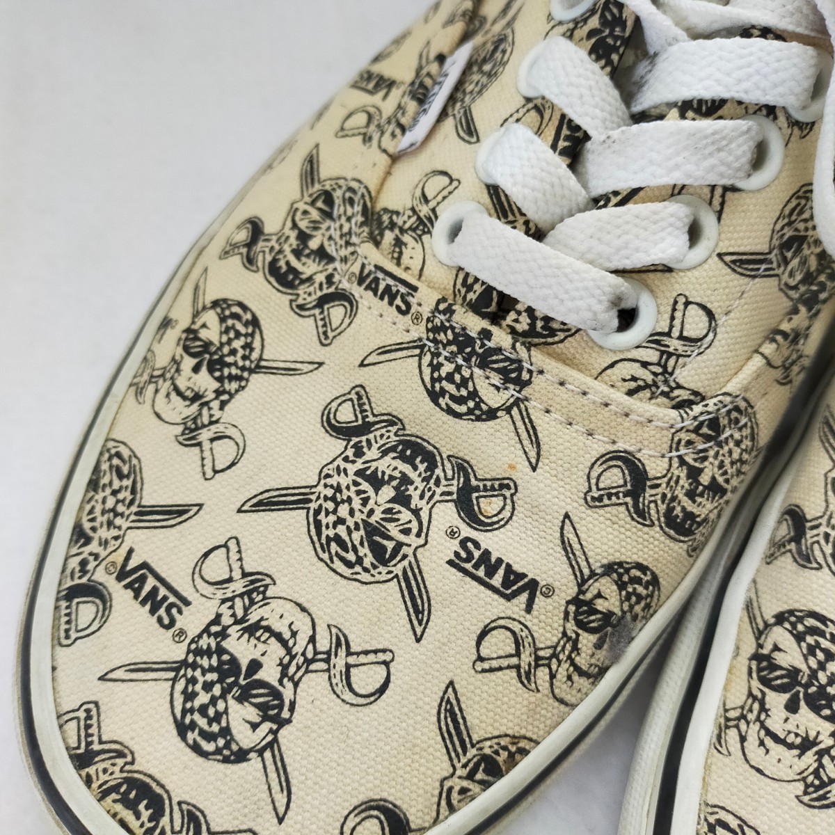 VANS ヴァンズ バンズ DOREN スカルパイレーツ ERA エラ スニーカー 80s復刻モデル US9 27cm 生成りホワイト系_画像10