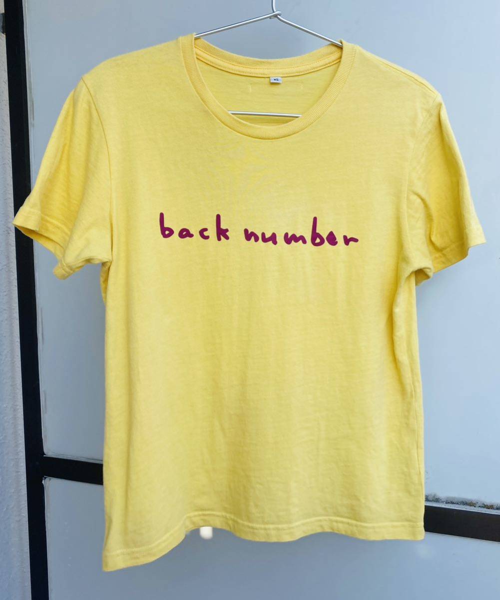 USED/1度着用★back number『NO MAGIC TOUR 2019』清水依与吏手描きイラスト【BUSバス ツアーTシャツ】黄色ライトイエローXSライブユーモア_画像1