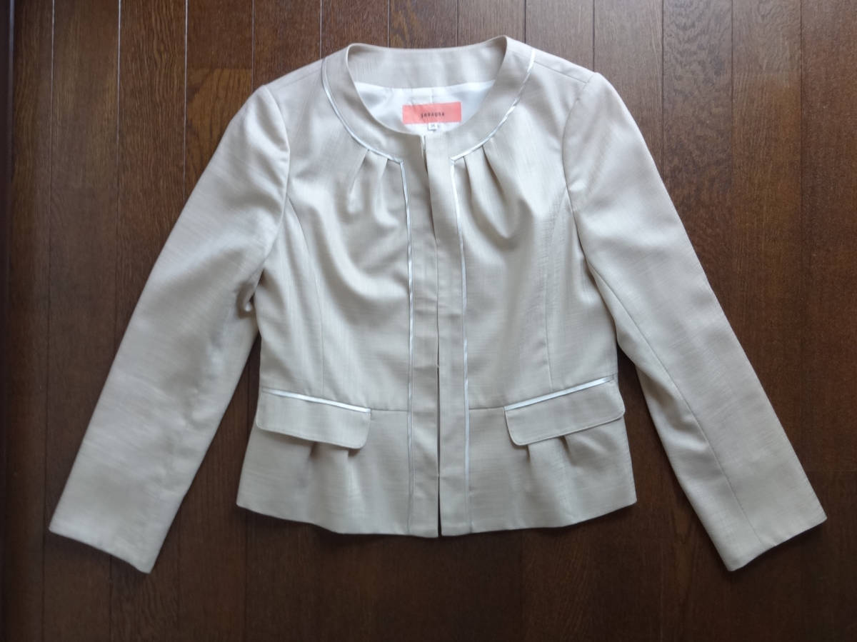 USED*Suna Una( SunaUna )[ beige no color jacket pe plum ] Lady's S(36)* world graduation ceremony go in . type ..ue-b simple 