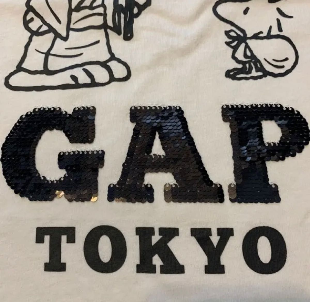 【新品】GAP KIDS ギャップ SNOOPY スヌーピー 半袖 スパンコール ロゴ Tシャツ 女の子 120cm