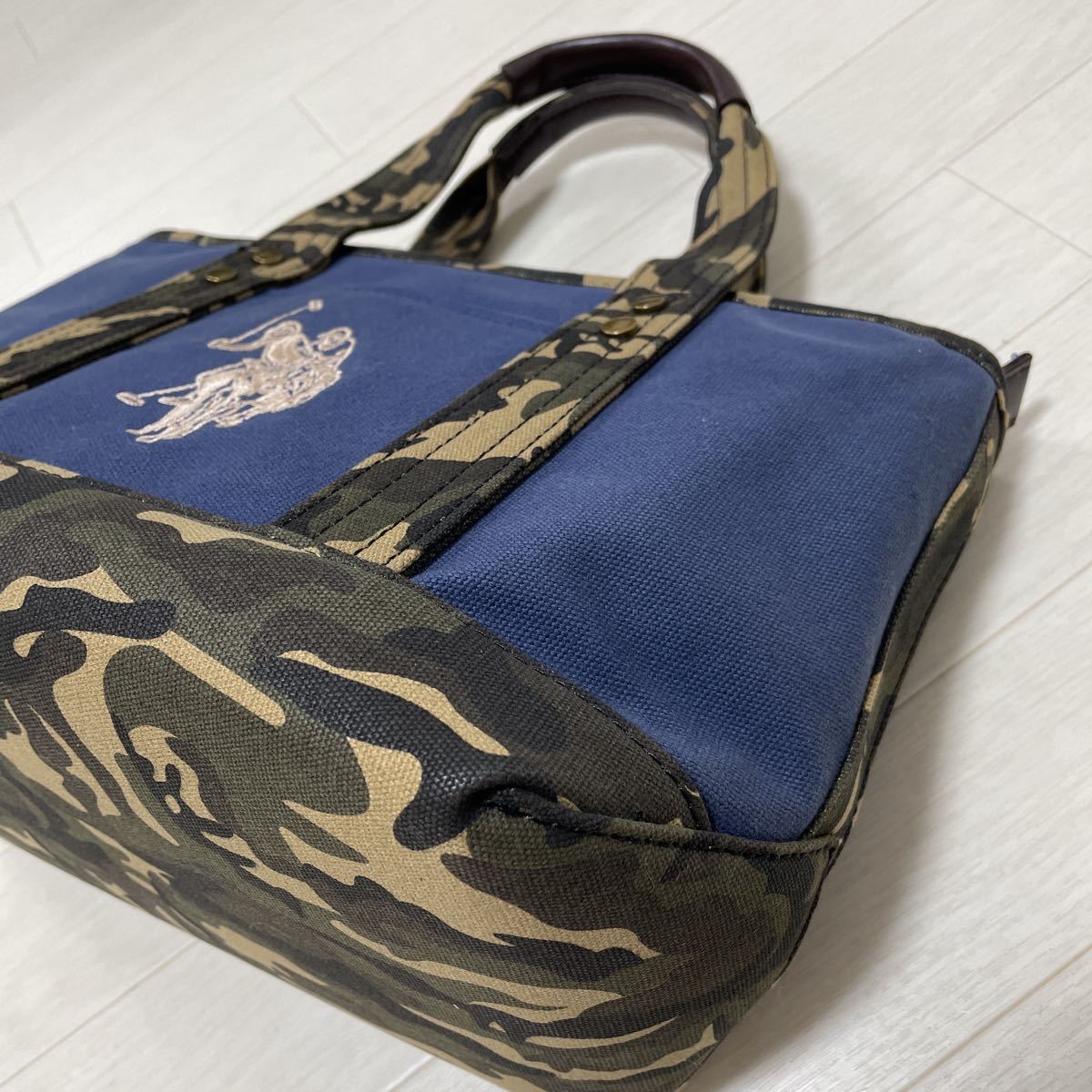 US POLO ASSN You e spo lower sn canvas bag camouflage pattern camouflage navy tote bag handbag beautiful goods 