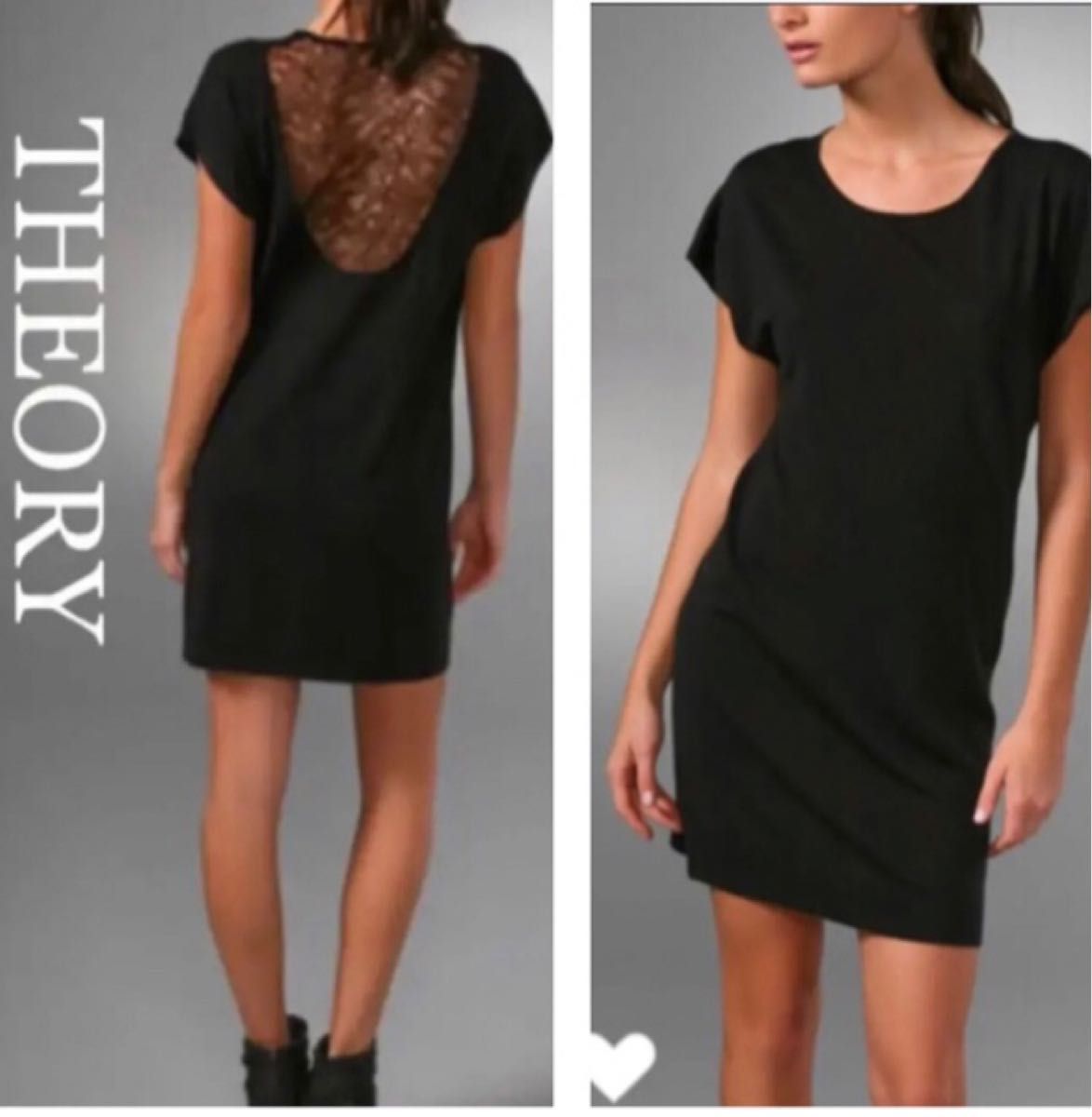 新品タグ付きTheoryセオリーブラックキャミワンピース Theory ニットワンピース(タグ付きtheory キャミソールニット