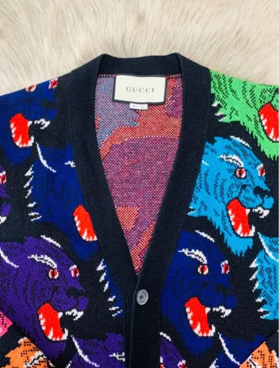 GUCCI ANGRY CAT CARDIGAN アングリーキャットマルチカラー-