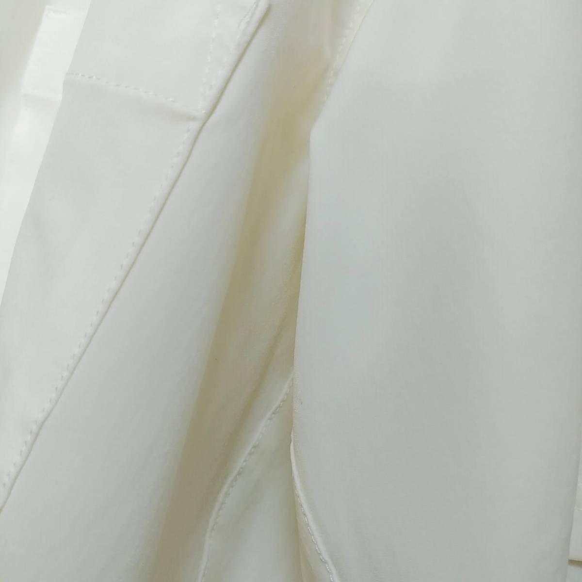 T-MAC OUTING　アウトドア　ナイロンストレッチ　半袖シャツ　メンズM　白~薄いオフホワイト　男女兼用　230419-14_画像7