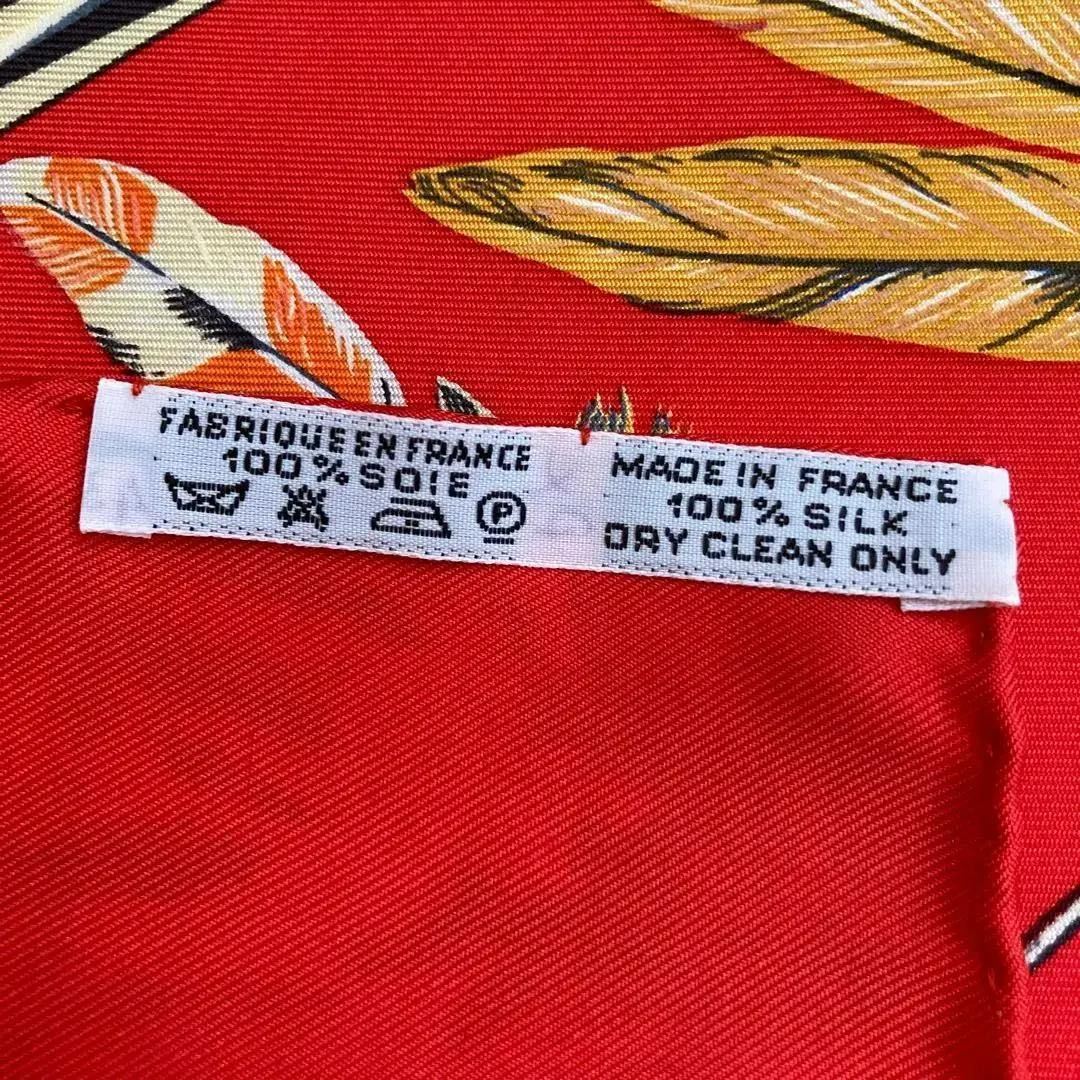 美品】HERMES 大判スカーフ カレ90 赤 BRAZIL シルク|PayPayフリマ