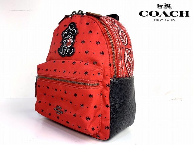  new goods * free shipping * limitated model * Coach COACH Disney Mickey collaboration bandana pattern Mini rucksack backpack 