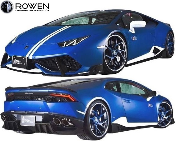 【M's】Lamborghini ウラカン LP610-4 (2014y-) ROWEN サイドステップ 左右／／FRP製 エアロ ロエン ランボ サイドスカート 1G003J00_※ カーボン製のサンプル画像。