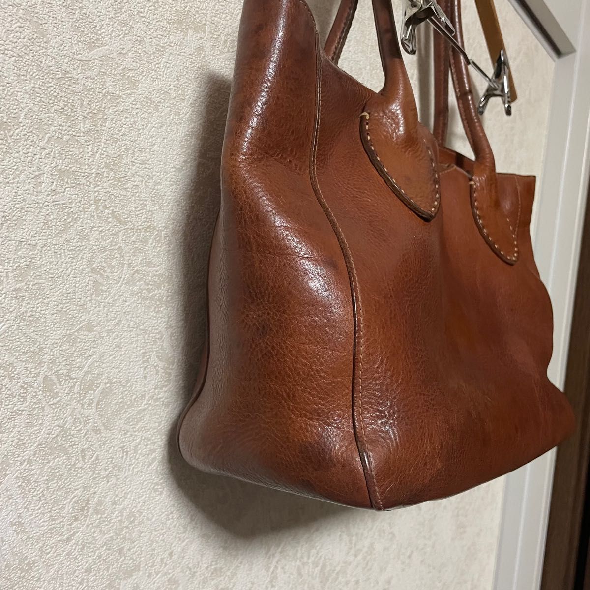 genten ゲンテン レザートートバッグ オールレザー ファスナーポケット