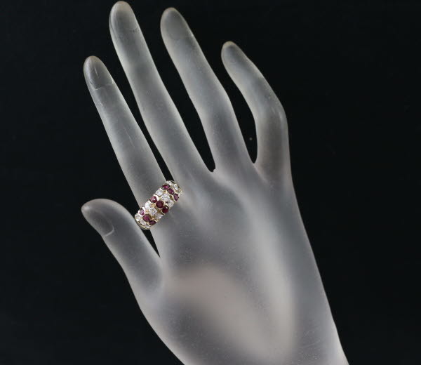 ギンザタナカ リング ルビー 1.04ct ダイヤ ダイヤモンド 0.99ct 14.5