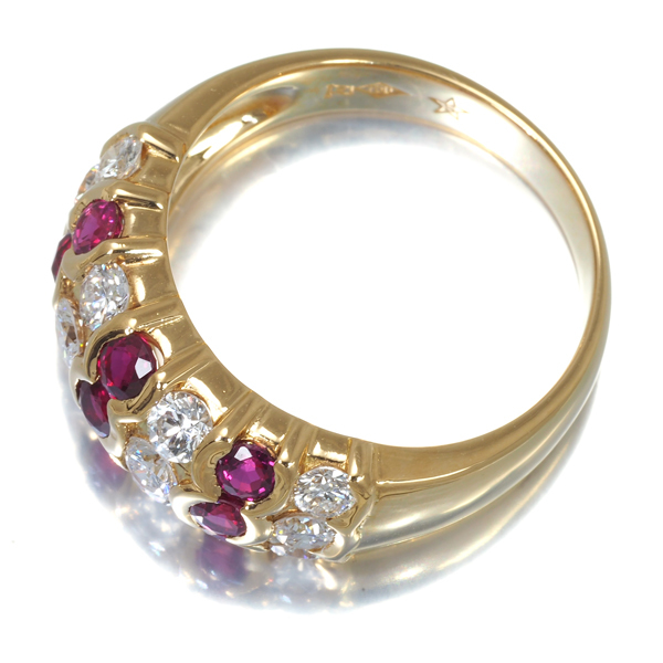 ギンザタナカ リング ルビー 1.04ct ダイヤ ダイヤモンド 0.99ct 14.5