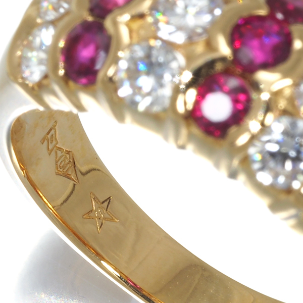 ギンザタナカ リング ルビー 1.04ct ダイヤ ダイヤモンド 0.99ct 14.5