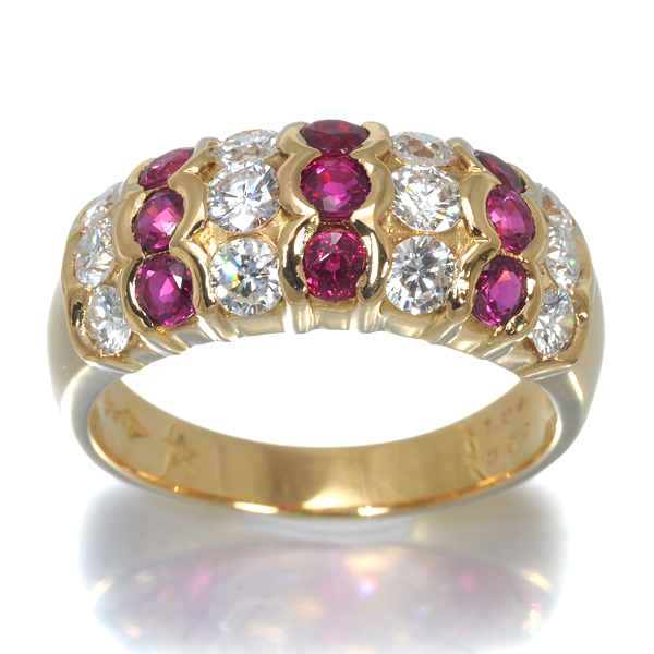 ギンザタナカ リング ルビー 1.04ct ダイヤ ダイヤモンド 0.99ct 14.5