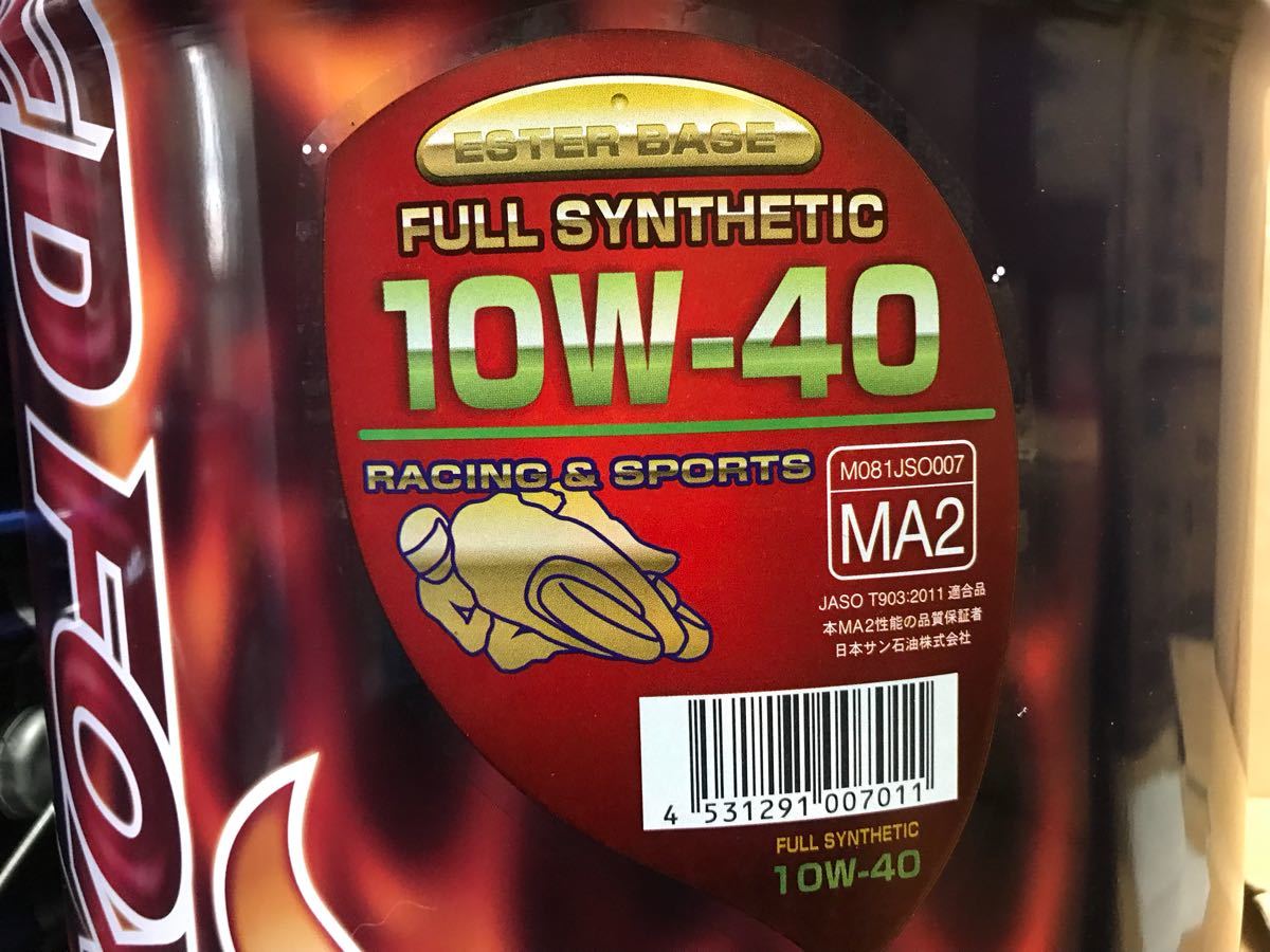 SUNOCO RED FOX FULL SYNTHETIC 10ｗ40 スノコ レッドフォックス 20L/1缶 レース レーシングオイル サーキット バイク 2輪_画像2