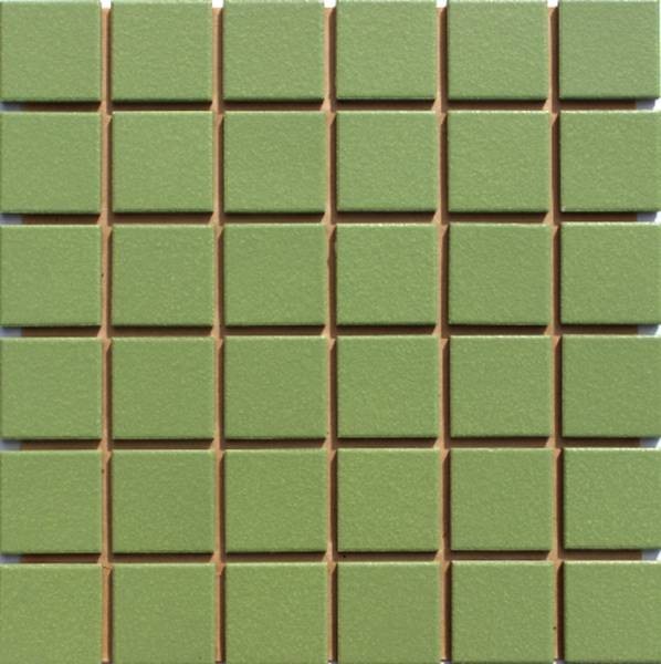 《プレイト 50》45mm角施釉タイルP-191濃緑色[10シート一括販売]_１シート ： 表面