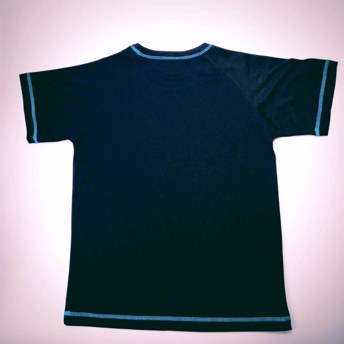 160 チャンピオン champion Tシャツ ポリエステル ブラック×ライトブルー_画像2