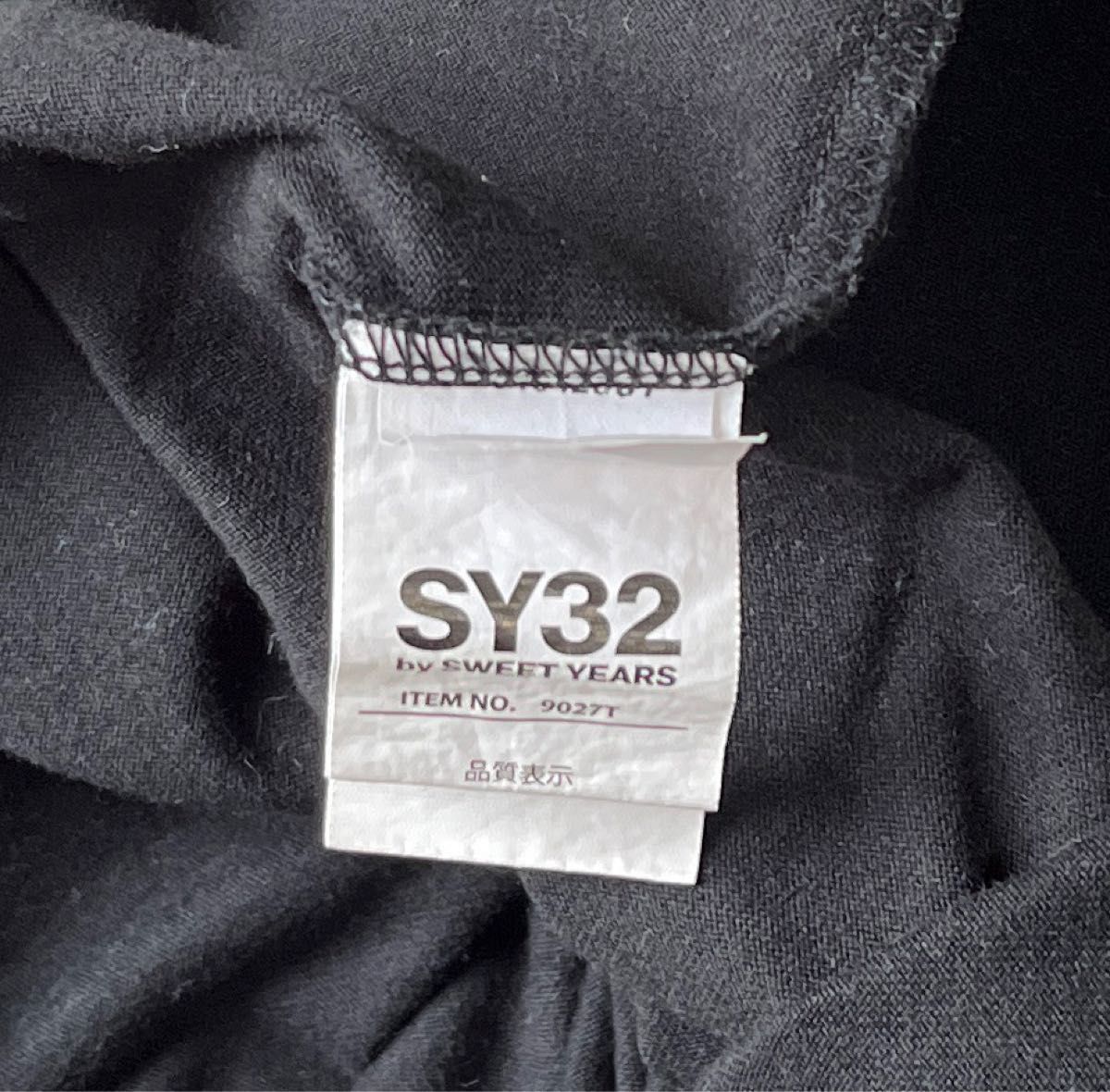SY32 by SWEET YEARS  ハート柄プリント  半袖Tシャツ  ブラック　Sサイズ