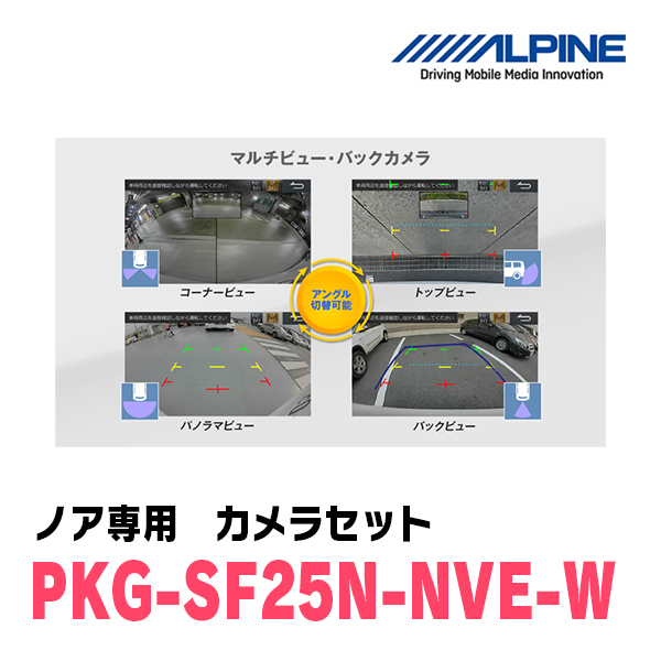 ノア(H26/1～R3/12)専用　アルパイン / PKG-SF25N-NVE-W　ナンバー取付3カメラセット(フロント・バック・サイド)　ホワイト_画像5