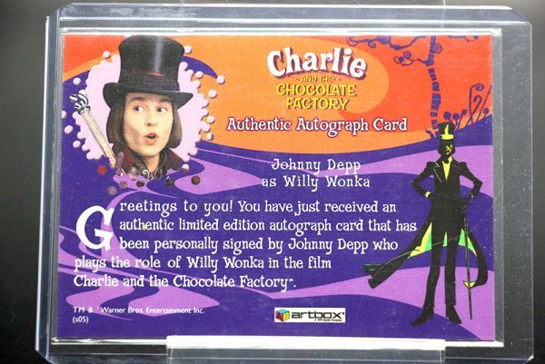 【貴重・レア】チャーリーとチョコレート工場 ジョニー・デップ サインカード artboxの画像5