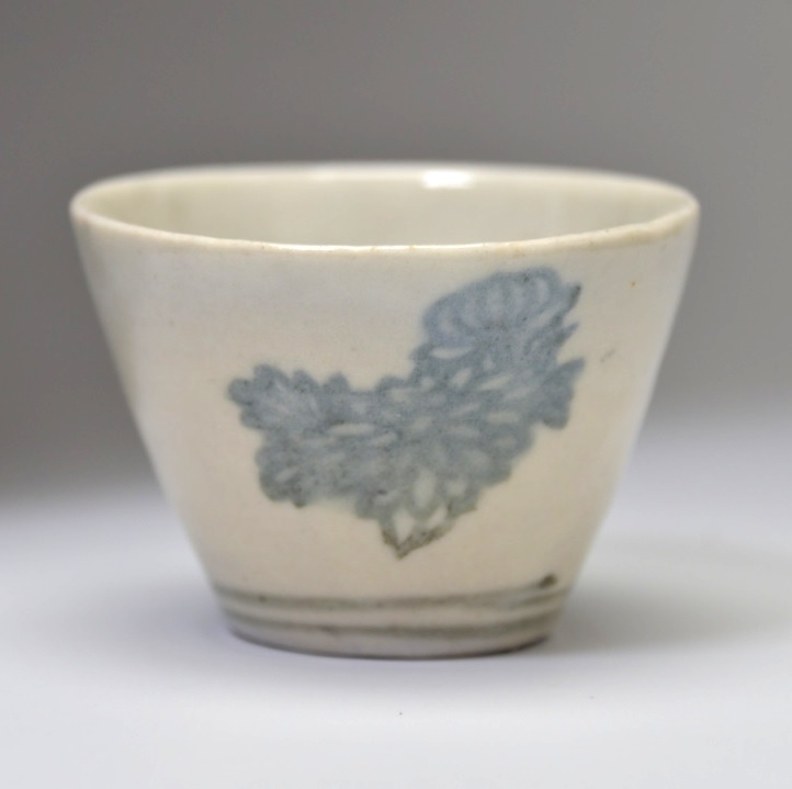 959 時代保証!コンニャク印判菊文蕎麦猪口蒟蒻印判そば猪口○ 酒器古
