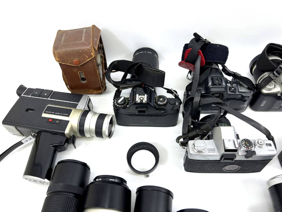 ◇【ジャンク品/120サイズ】一眼レフカメラ 望遠レンズ ストロボ 他 メーカー色々 まとめセット