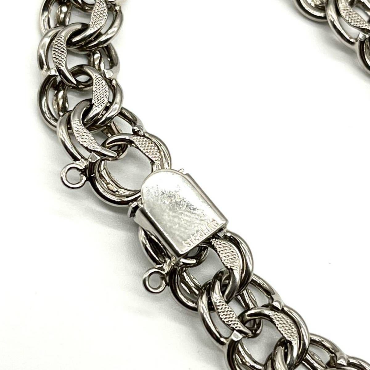 [ Vintage ] sterling серебряный плоский цепь ссылка браслет 22g SV925 Италия Chrome Hearts silver Vintage браслет 