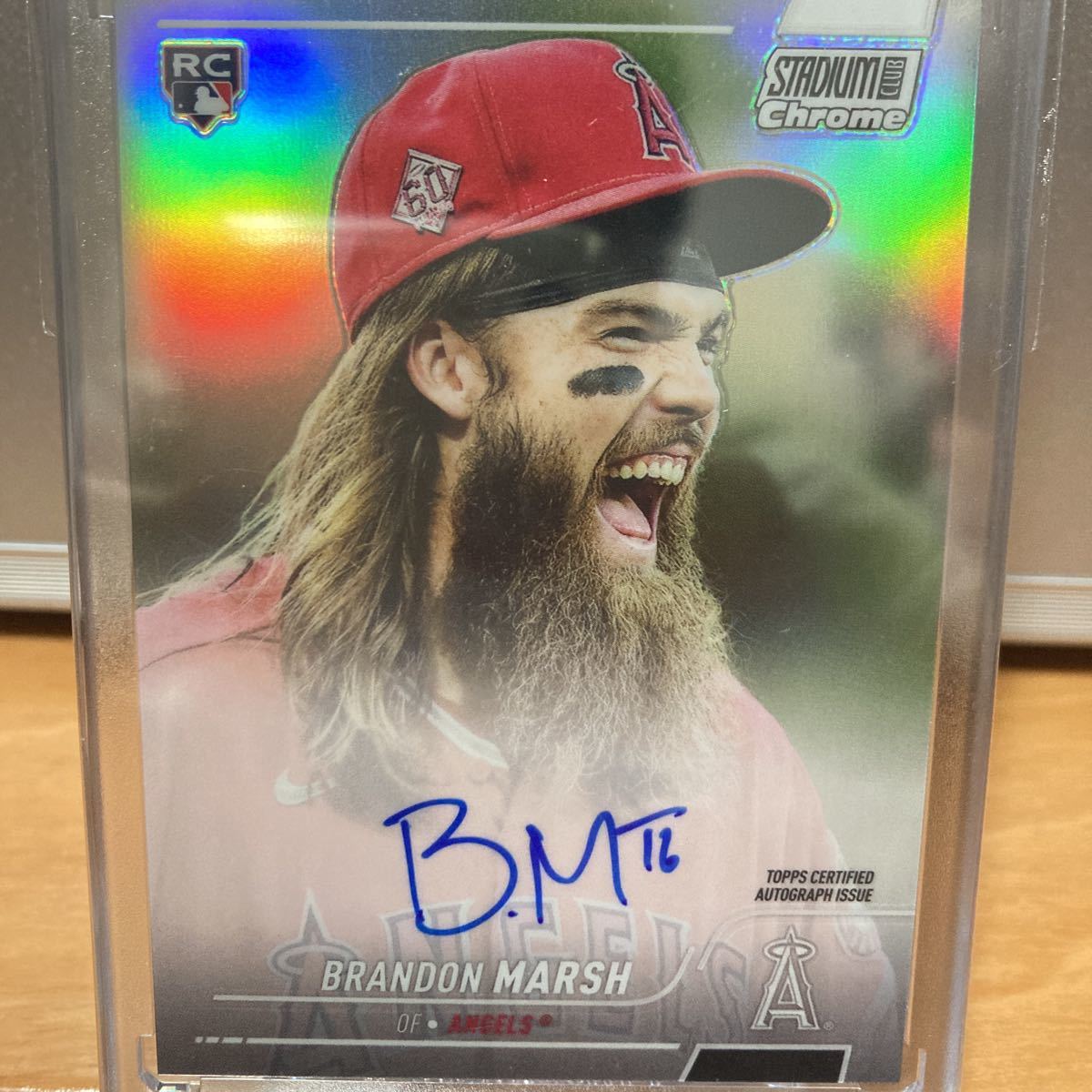 Topps BRANDON MARSH STADIUM CLUB CHROME AUTO 2022直筆サイン_画像1