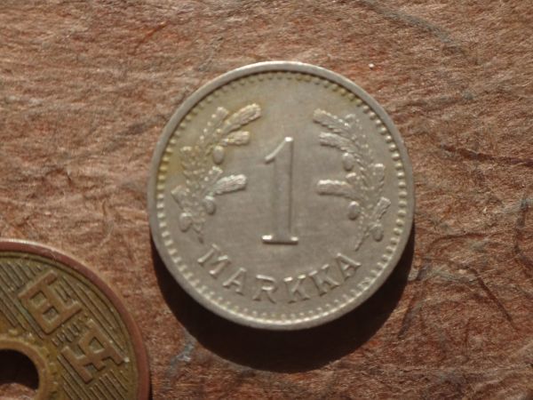 フィンランド 1Markka 白銅 1940年 KM#30 (21.0mm, 4.0g)の画像2